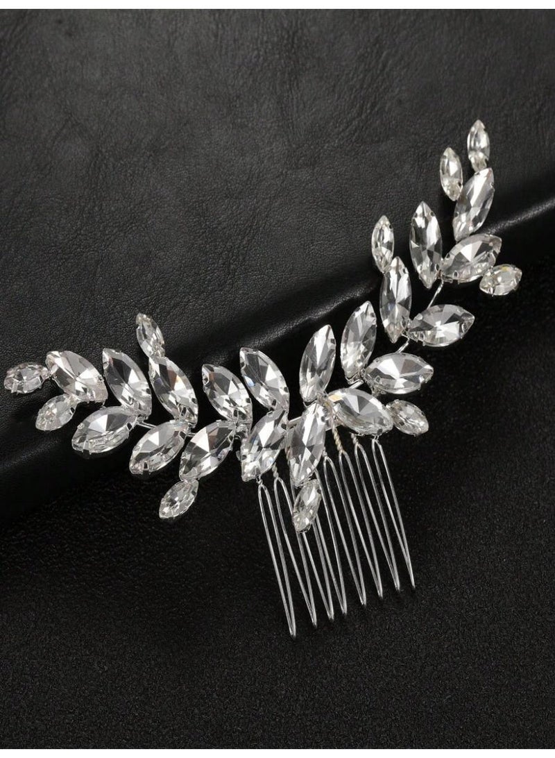 Women’s Crystal Leaf Hair Clip – Elegant Hair Accessory for Special Occasions - Image 2