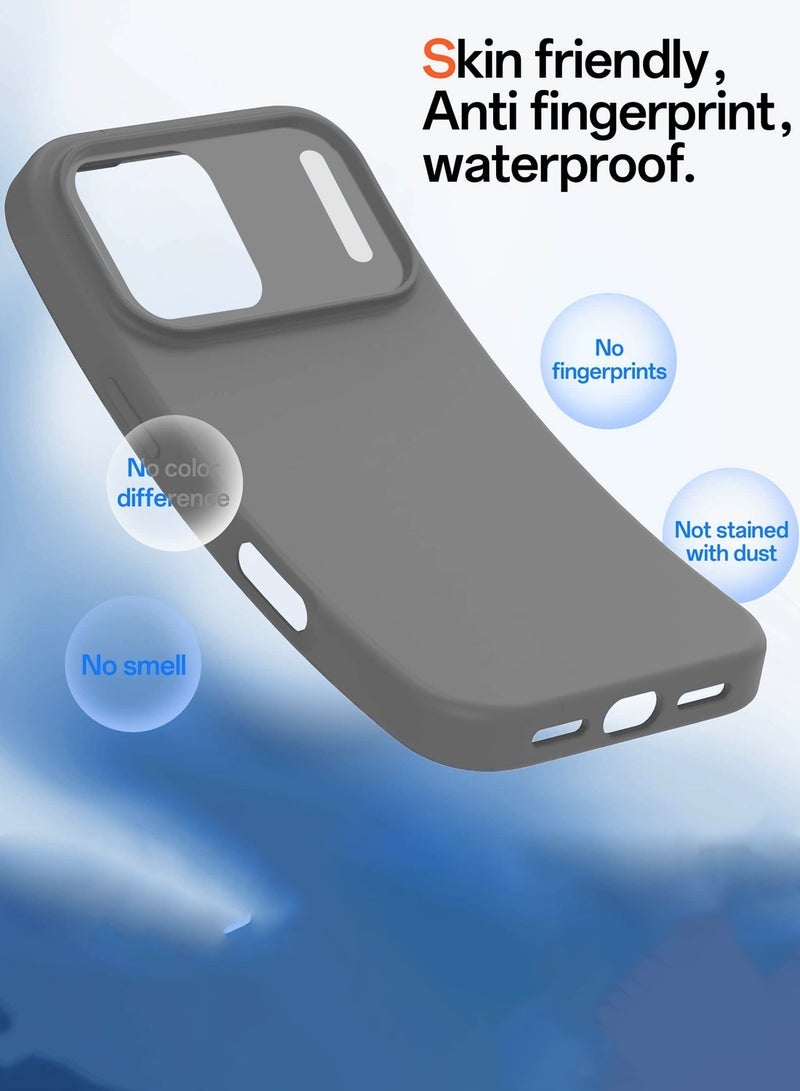 ELTRAZONE Soft Liquid Silicone Case Cover for Apple iPhone 17 Pro 5G (2025) – Shockproof Slim Fit Protective Phone Case with Anti-Scratch Microfiber Lining & Smooth Matte Finish – Grey (MCRPSN) - Image 3