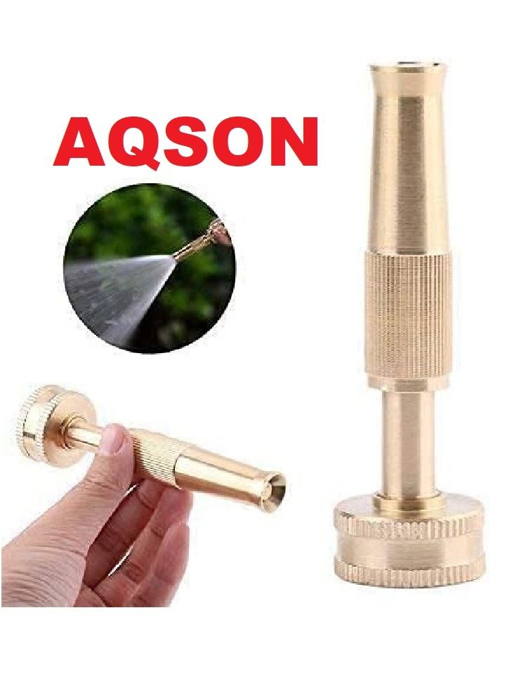AQSON Solid Brass Fitting Hose Nozzle Adjustable for High Pressure Spayer Garden Watering Car Washing,Adjustable Solid Brass High Pressure Brass Hose Jet Sprayer for Plants Lawn Watering - Image 4