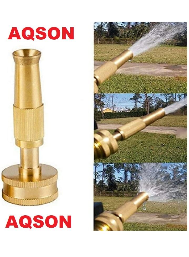 AQSON Solid Brass Fitting Hose Nozzle Adjustable for High Pressure Spayer Garden Watering Car Washing,Adjustable Solid Brass High Pressure Brass Hose Jet Sprayer for Plants Lawn Watering - Image 3