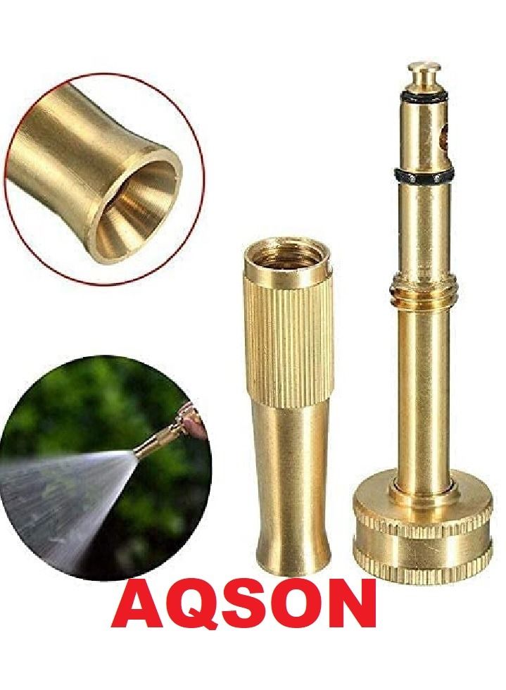 AQSON Solid Brass Fitting Hose Nozzle Adjustable for High Pressure Spayer Garden Watering Car Washing,Adjustable Solid Brass High Pressure Brass Hose Jet Sprayer for Plants Lawn Watering - Image 5
