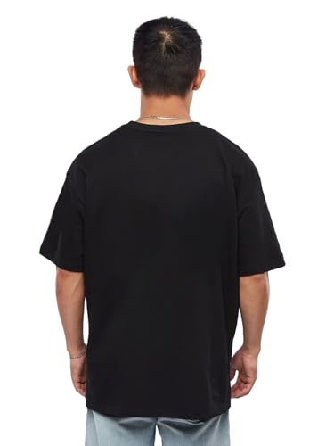 LEOTUDE Men's Fashionable Oversized Half Sleeve Round Neck Graphic Print Cottonblend Casual Tshirts for Man (FS49_Navy_BOSTN_U1_P_Multicolour5_S) - Image 3