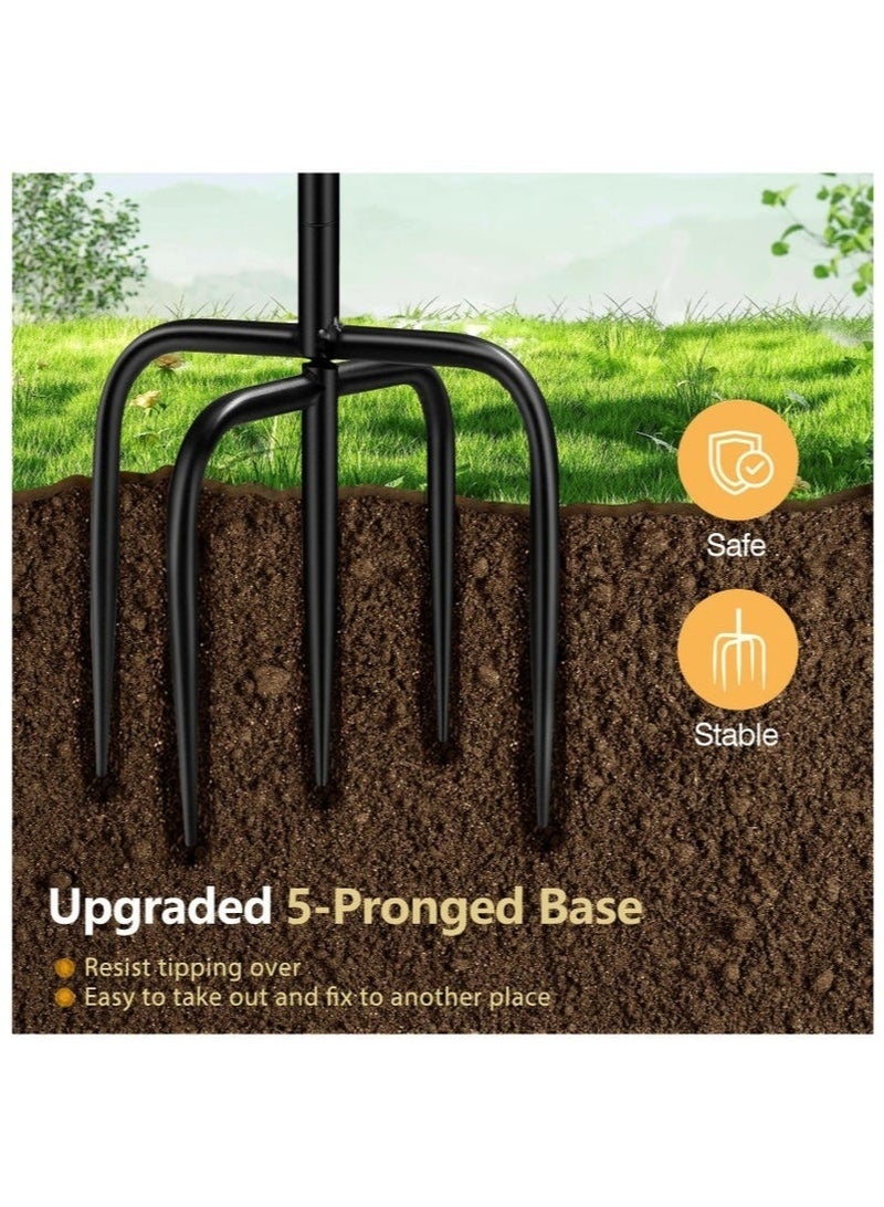 WALALLA Bird Bath Feeder Bowls for Outside,Double Metal Bird Bath, 42In Vintage Freestanding Birdbaths for Outdoors for Garden Patio Yard Lawn Decor, Upgraded 5-Pronged Base (Antique Bronze) - Image 4