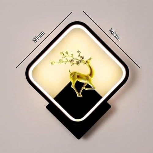 blissbells Metal LED Stag Wall Lamp (Rein Deer Square), Black - Image 3