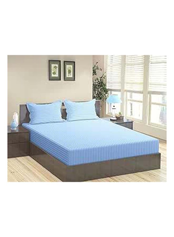 Hotel Collection مجموعة الفنادق شريط أزرق فاتح ملاءة مزدوجة مقاس 120x200 سم مع 2 غطاء وسادة  - Image 1