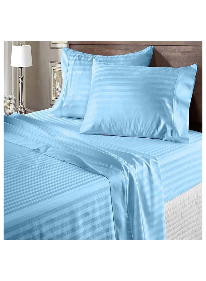 Hotel Collection مجموعة الفنادق شريط أزرق فاتح ملاءة مزدوجة مقاس 120x200 سم مع 2 غطاء وسادة  - Image 3