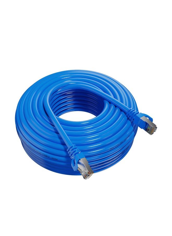 Generic Rj45 Gigabit Finished Network Cable Cat6 Class Non-shielded Eight-core Pure Copper Super Six Category Jumper Cable-Color:Blue (copper Clad Aluminum)-Line Length:1 M  - Image 1