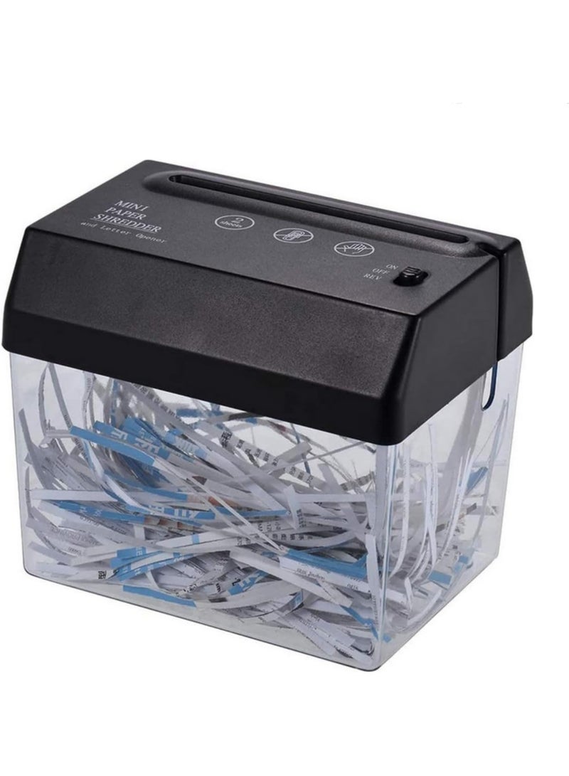 NANAO Mini USB Paper Shredder for A5 or Folded A4 Paper Strip Cut with Letter Opener Mail Envelop Cutter For Home Office USB Electric Powered - Image 1