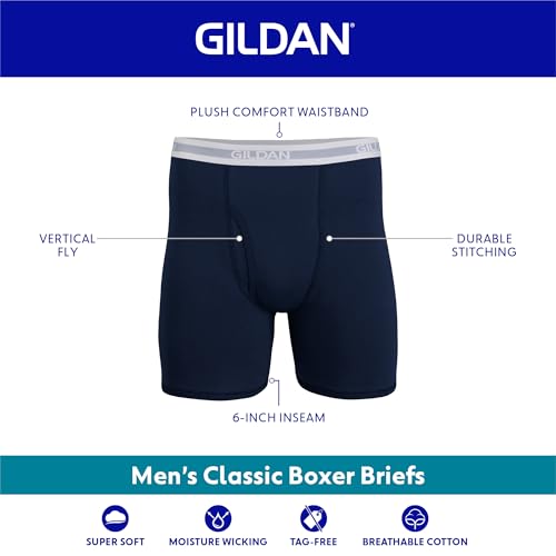 Gildan شورتات داخلية للرجال من جيلدان، مجموعة متعددة، رمادي داكن/أزرق بحري/رمادي رياضي/خط عسكري/رمادي داكن (5 قطع)، كبير - Image 2