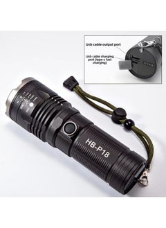 Generic White Laser Telescopic Zoom Rechargeable Outdoor Long-range Long-range Strong White Laser Flashlight-Color:P18  - Image 3
