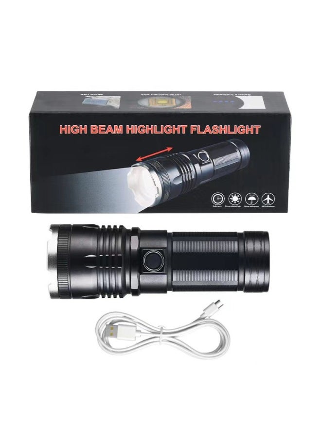 Generic - White Laser Telescopic Zoom Rechargeable Outdoor Long-range Long-range Strong White Laser Flashlight-Color:P18 - Image 1