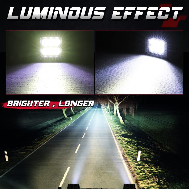 OFFROADTOWN LED Cubes, OFFROADTOWN 3inch 120W CREE LED Pods Driving Lights Cubes Ditch Light Off Road Lights Spot Reverse Light for Truck Pickup UTV ATV SUV Boat 4x4 Car - Image 5