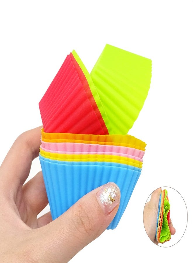 Honbay 12PCS Silicone Square Reusable Cake Cup Sets Baking Cups Nonstick Liner Molds Cupcake Baking Molds for Making Muffin, Chocolate, Bread (70 x 70 x 32mm) - Image 5