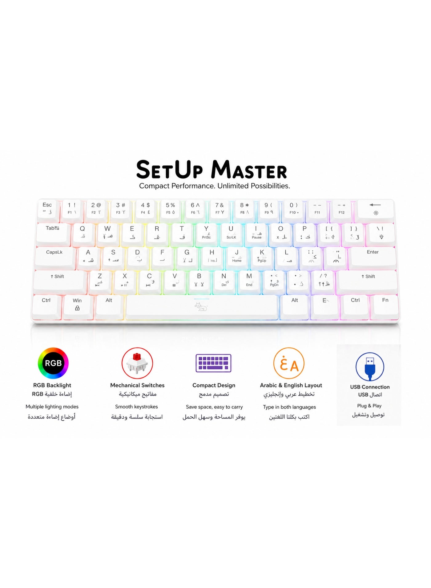 سيت أب ماستر Setupmaster 60 Gaming Mechanical Keyboard