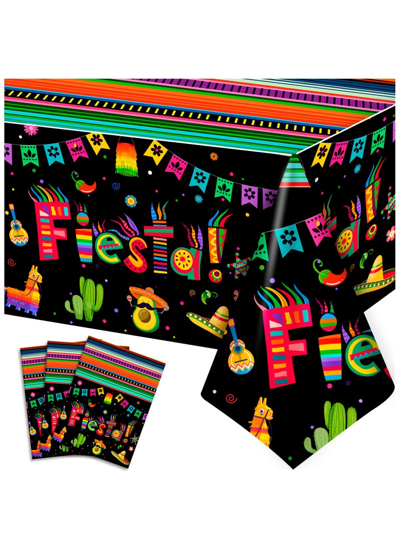 FRUITFUL PARTY Mexican Fiesta Party Tablecloth, 3pcs Cinco de Mayo Fiesta Tablecloth Set Cinco de Mayo Table Covers for Mexican Fiesta Party Decorations(Size: 274cm×137cm/107.8"× 54")  - Image 5