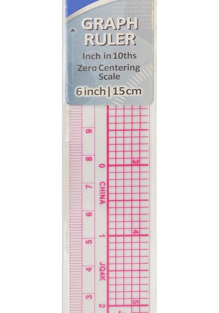Westcott 6-Inch Transparent Graph Ruler with Inches and Metric Scales - Image 3