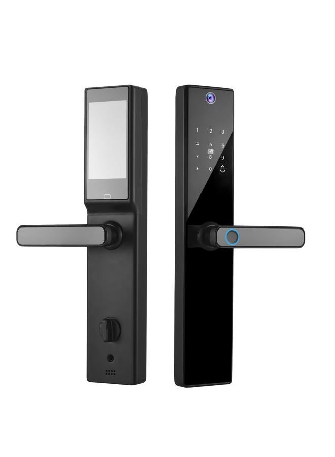 Swokely Smart Lock with Camera 4.5 Inch Screen BT Keyless Entry Door Lock TY APP/Fingerprint/Password/Card/Mechanical Key Unlocking Methods Door Lock for 40-120mm Thickness Office Home Bedroom Door - Image 1