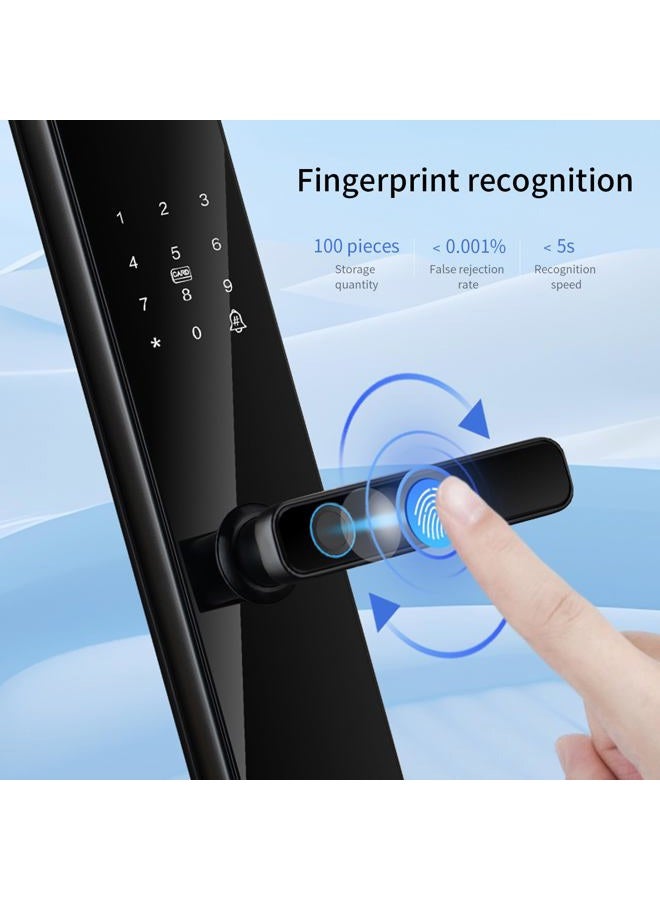 Swokely Smart Lock with Camera 4.5 Inch Screen BT Keyless Entry Door Lock TY APP/Fingerprint/Password/Card/Mechanical Key Unlocking Methods Door Lock for 40-120mm Thickness Office Home Bedroom Door - Image 2