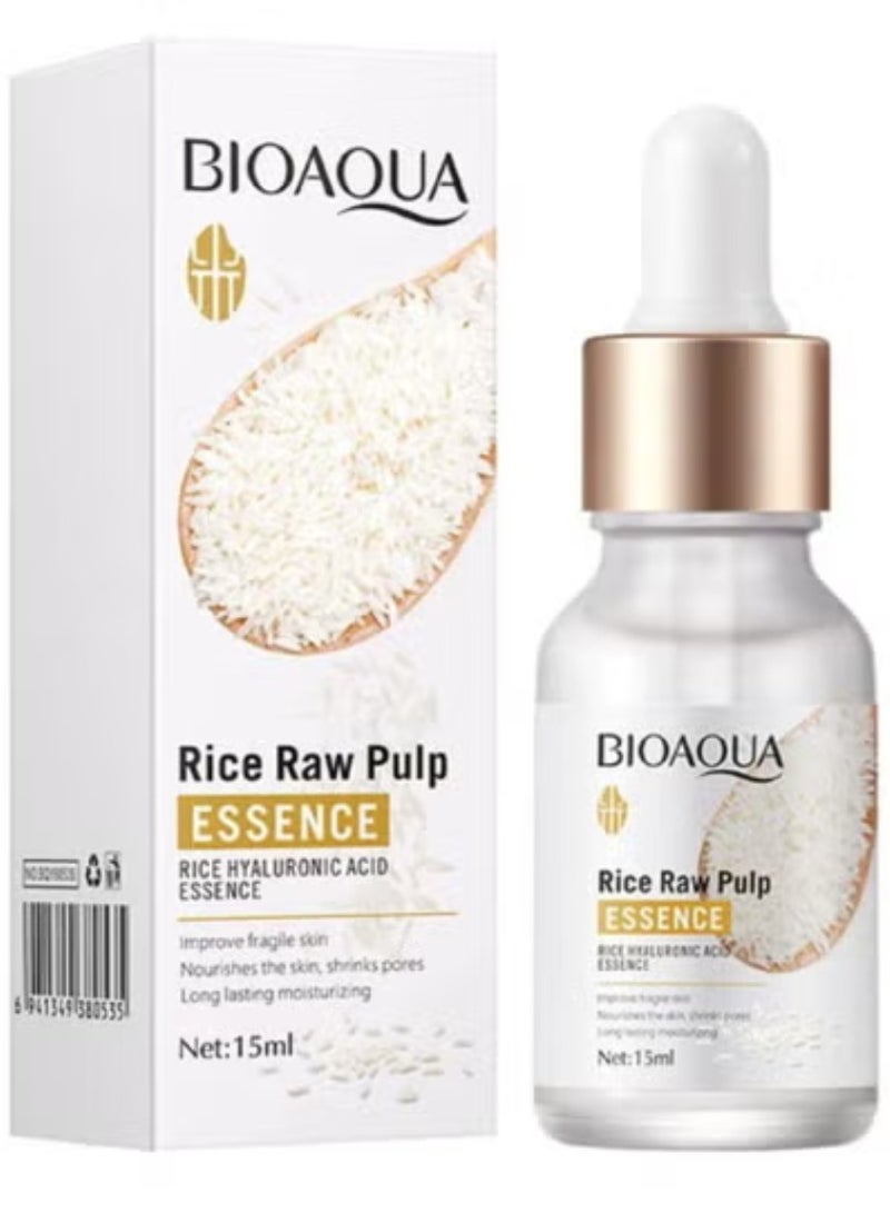 بيو أكوا جوهر الأرز الخام لتحسين الخشونة والبهتان وتقليص المسام 15 مل - Image 1
