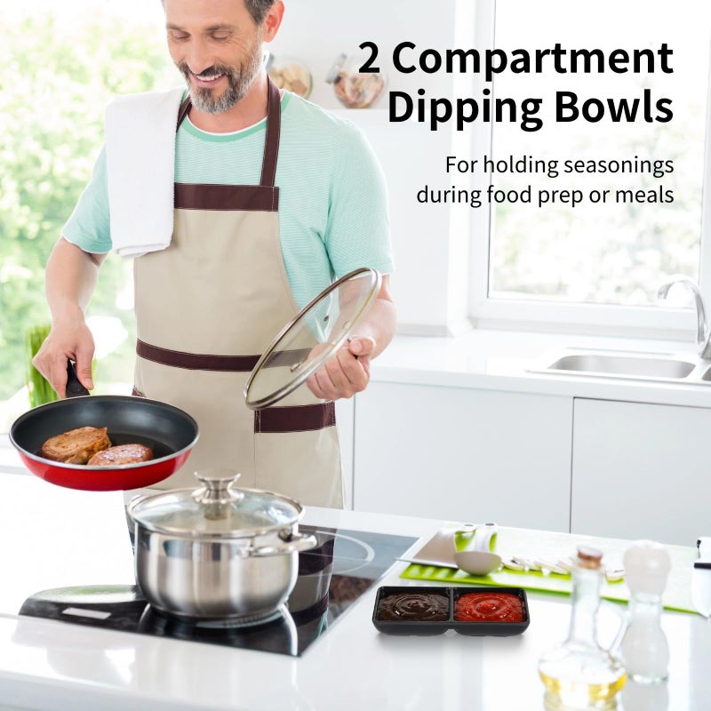 Melamine Dipping Bowls Set Of 12 Black 5.7 Inch Dish For Appetizers - Image 3