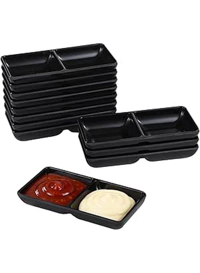 Melamine Dipping Bowls Set Of 12 Black 5.7 Inch Dish For Appetizers - Image 1