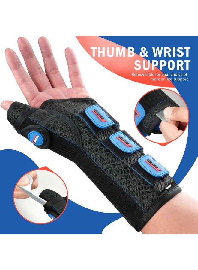 FEATOL Carpal Tunnel Wrist Brace Night Support, FSA or HSA Thumb Spica Splint Left Hand for De Quervains Tenosynovitis, Tendonitis, Wrist Brace With Thumb Support-Medium/Large-Women & Men, Black - Image 3