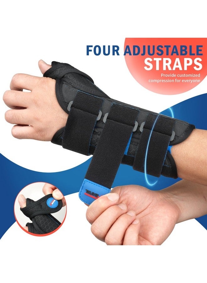 FEATOL Carpal Tunnel Wrist Brace Night Support, FSA or HSA Thumb Spica Splint Left Hand for De Quervains Tenosynovitis, Tendonitis, Wrist Brace With Thumb Support-Medium/Large-Women & Men, Black - Image 5