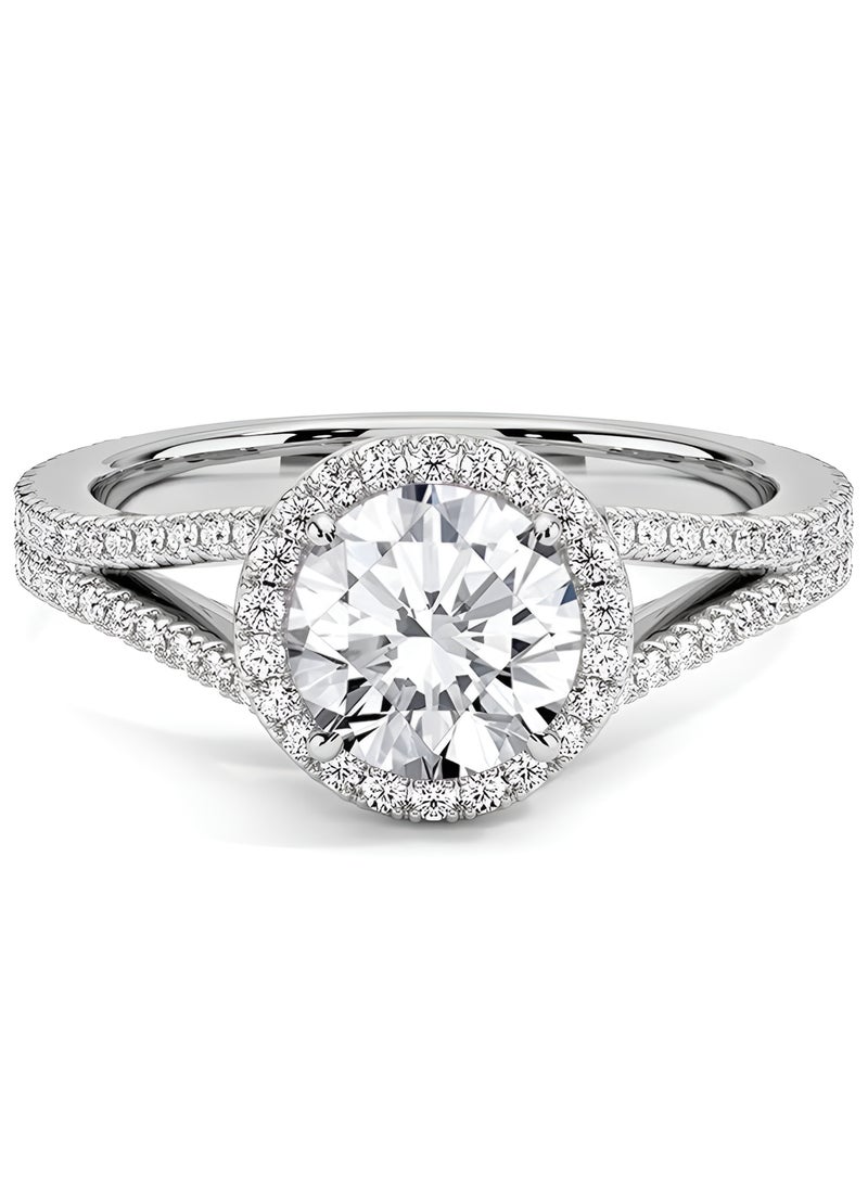 Generic Adjustable Silver Ring for Women Elegant Solitaire Cubic Zirconia with Floral Design and Gift Box  - Image 1