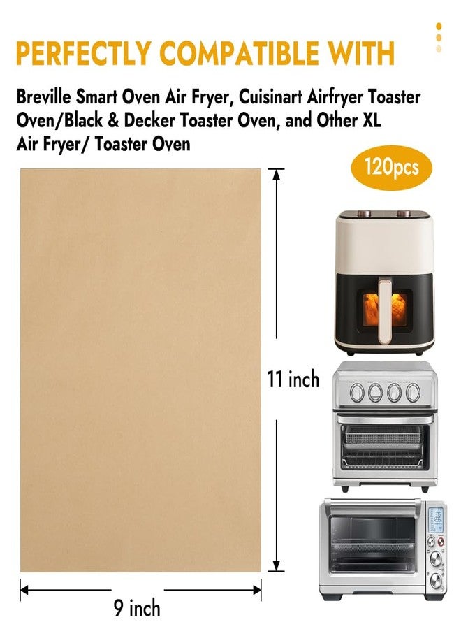 BYKITCHEN 11 x 9in Air Fryer Parchment Paper Sheet Liners Compatible with Breville Smart Oven Air Fryer Pro BOV900BSS/ Cuisinart Airfryer Toaster Oven, Airfryer Toaster Combo Accessories(120pcs) - Image 2