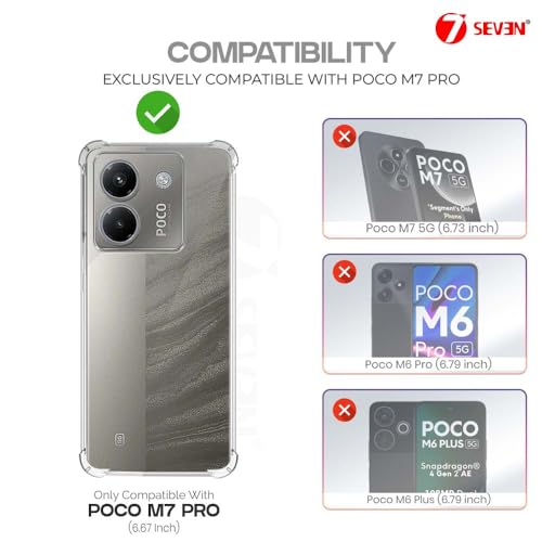 7-Seven 7SEVEN® Back Cover for Poco M7 Pro 5G Transparent Mobile Back Case Shock Proof Design Camera Edges Protection Crystal Clear Phone Case Silicon Soft TPU and Flexible Bumper Phone Cover - Image 2