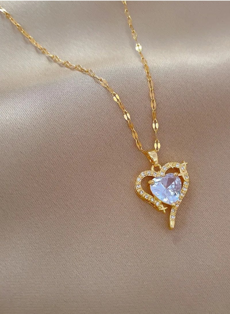 Equal Stainless Steel Gold Plated Necklace For Women - Image 3