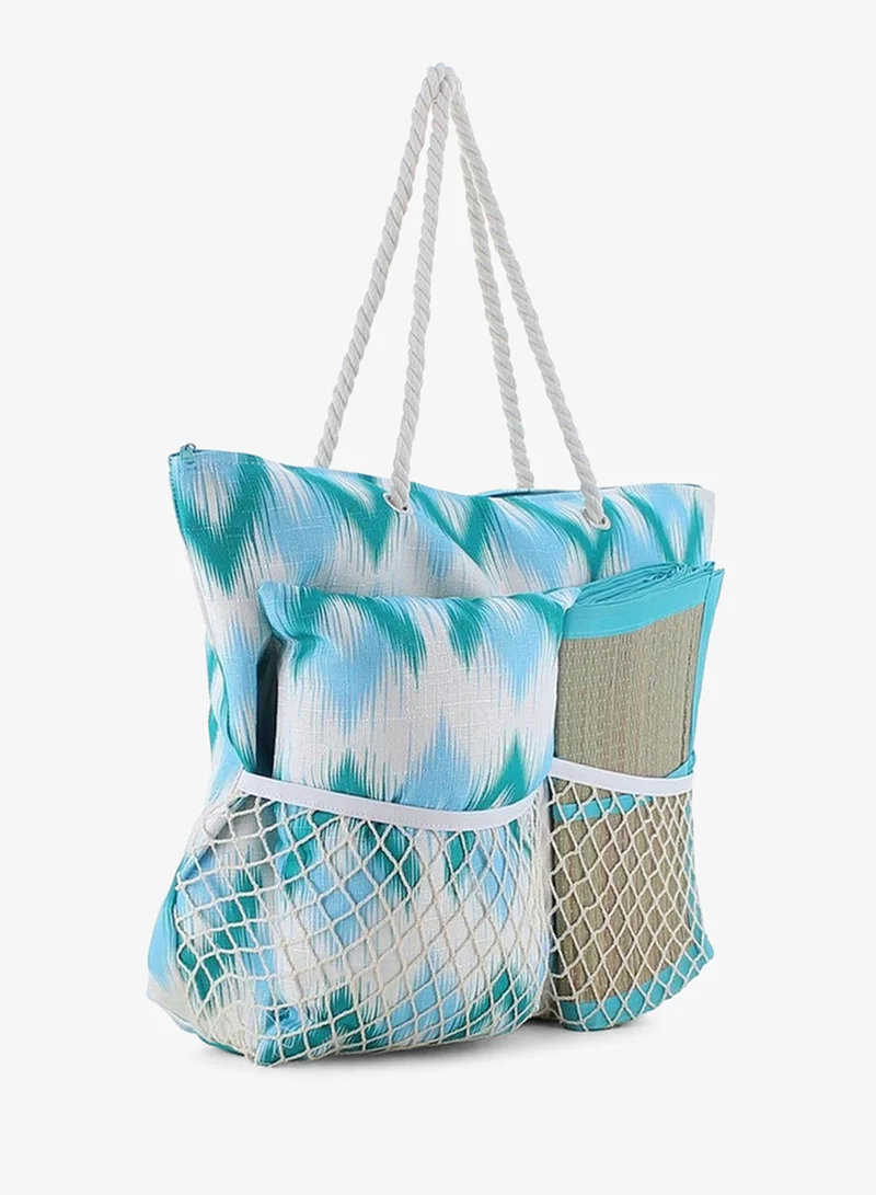 مارينا جالانتي Marina Galanti Masainas Beach Bag with Mat & Pillow - Turquoise