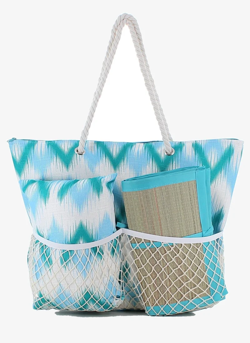 Marina Galanti Marina Galanti Masainas Beach Bag with Mat & Pillow - Turquoise
