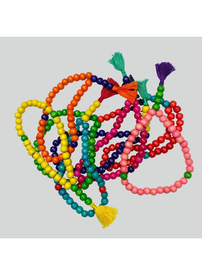 Misbaha Wooden Lacquered Tasbeeh, 33 Prayer Beads, Beautiful Colours, Great as a Gift, Comes in Jute Pouch (Yellow)  - Image 3