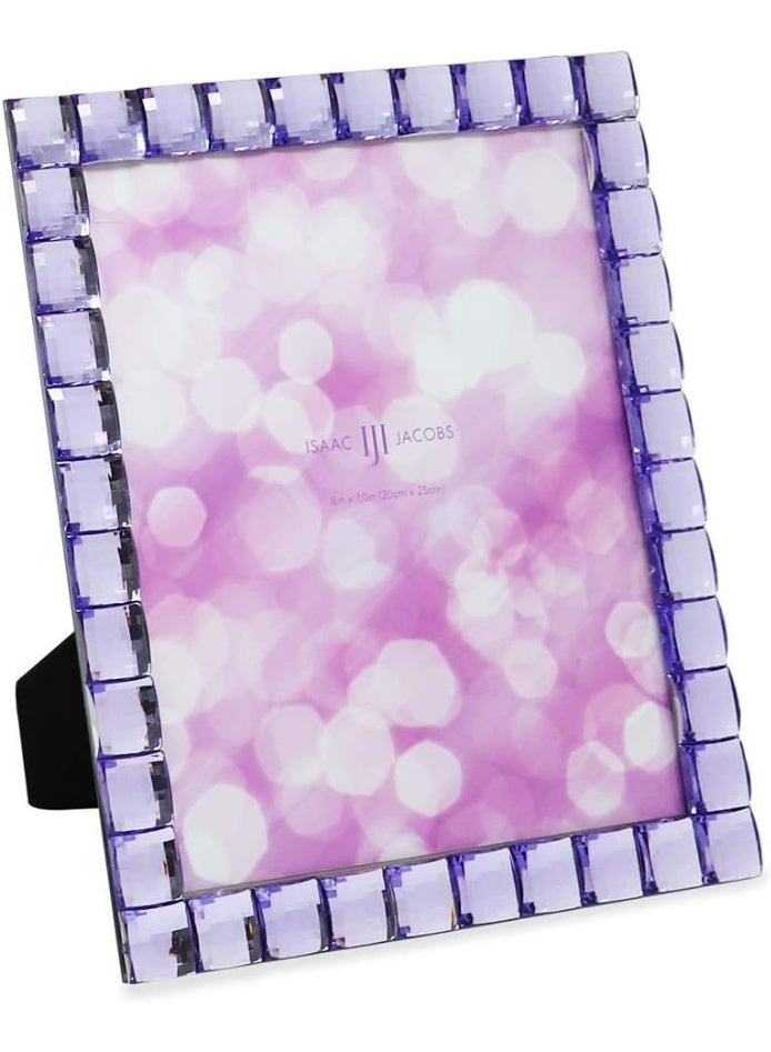 Isaac Jacobs Decorative Sparkling Light Purple Jewel Picture Frame, Photo Display & Home DÃ©cor (8x10, Light Purple) - Image 1