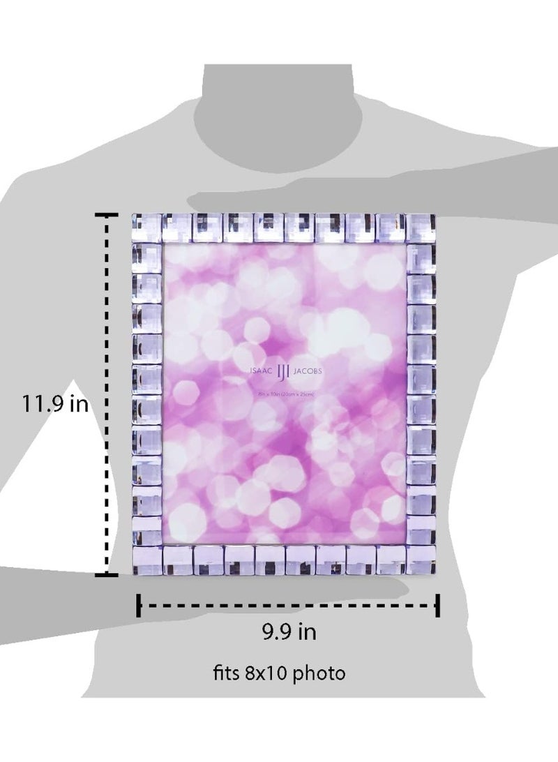 Isaac Jacobs Decorative Sparkling Light Purple Jewel Picture Frame, Photo Display & Home DÃ©cor (8x10, Light Purple) - Image 3