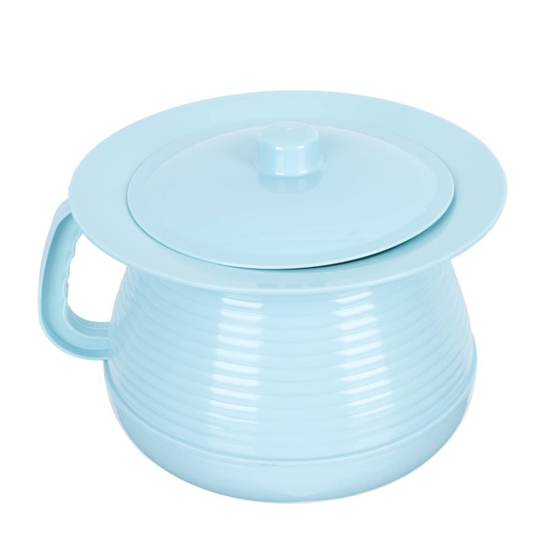 Portable Blue Spittoon With Lid Handheld Chamber Pot For Adults Home Use Urinal - Image 2