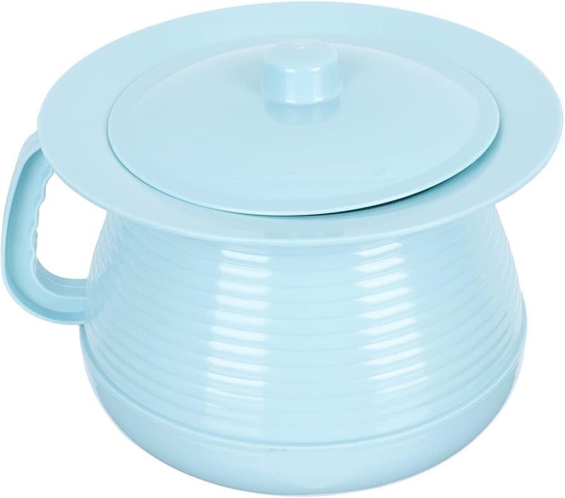 Portable Blue Spittoon With Lid Handheld Chamber Pot For Adults Home Use Urinal - Image 1