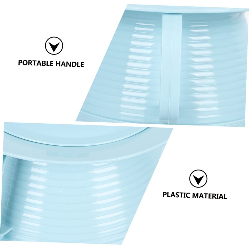 Portable Blue Spittoon With Lid Handheld Chamber Pot For Adults Home Use Urinal - Image 4