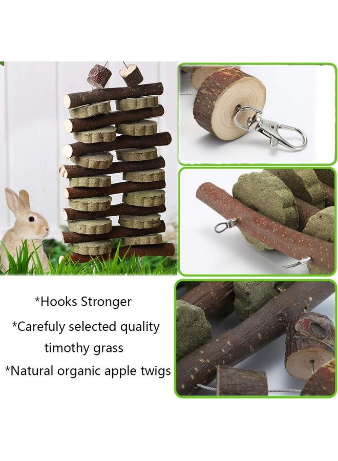 Hamiledyi Bunny Chew Toy for Teeth,Guinea Pig Natural Organic Fruitwood Sticks with Grass Cake for Rabbits,Chinchillas,Gerbils, Squirrels, Hamsters, Chewing/Improve Dental Health - Image 4