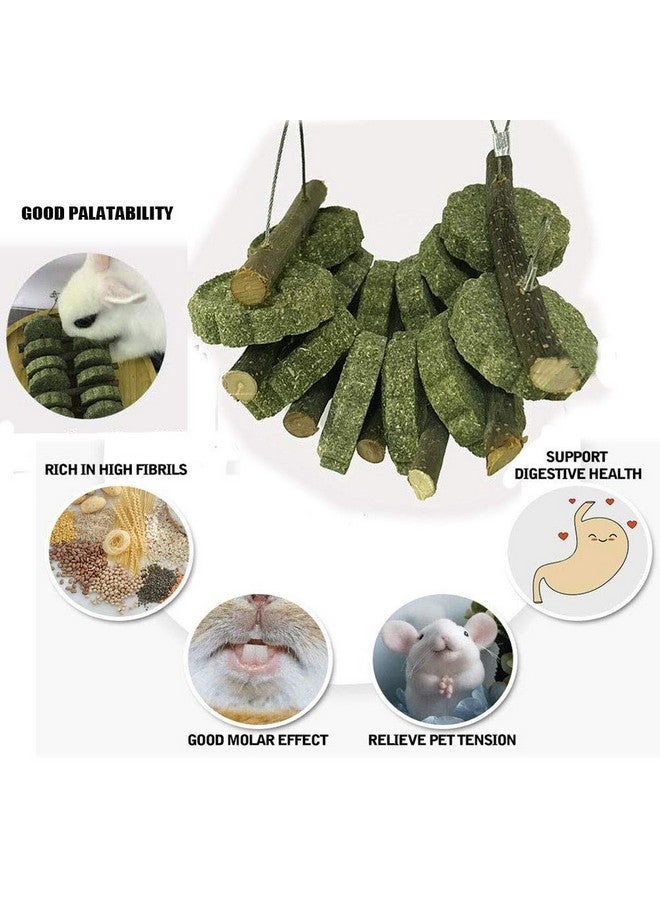 Hamiledyi Bunny Chew Toy for Teeth,Guinea Pig Natural Organic Fruitwood Sticks with Grass Cake for Rabbits,Chinchillas,Gerbils, Squirrels, Hamsters, Chewing/Improve Dental Health - Image 2
