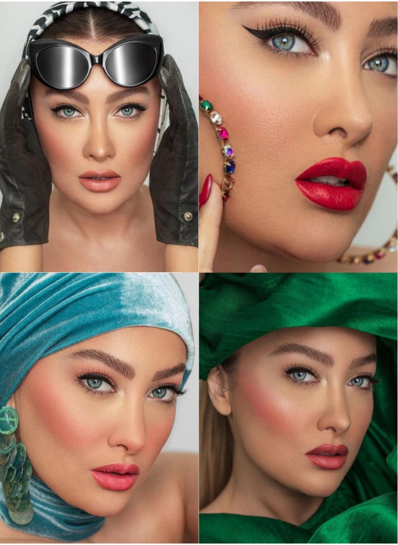 GLOR Glor Endless Charm Lipstick 4 Shades – Intense Long-Lasting Color, Luxurious Moisture, Ultra-Creamy Formula for Beautiful Lips  +   Glor Endless Charm Ultimate Precision Lip Liner - 4 Shades –Vegan, Allergen-Free, Long-Lasting Lip Definition +  Glor Face & Eye Hydration Primer  + Glor Precision Eyeliner +  Cosmetics Bag +  Beauty Blender  - Image 3