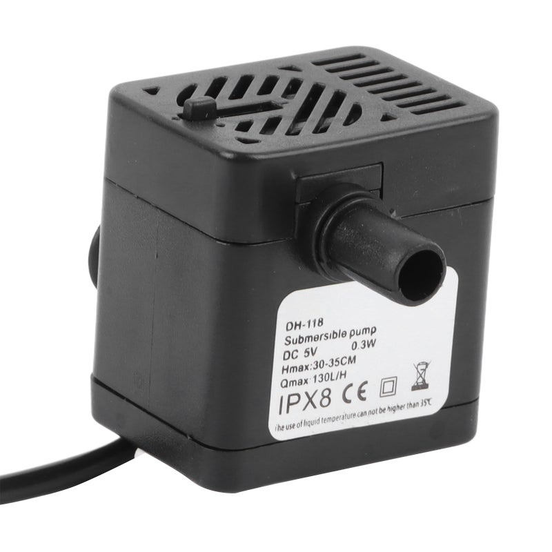 Pet Fountain130L/H Replacement Water Pump Ultra Quiet Operation Removable Long Lifespan Pump - Image 2