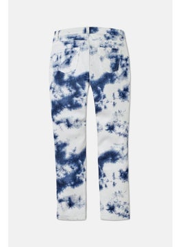 Tchibo Kids Girl Regular Fit Graphic Print Stretchable Jeans, White Combo  - Image 3