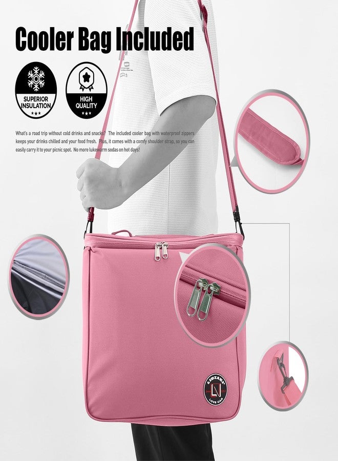 LI LIBZAKI LIBZAKI Oversize 4 in 1 Car Trunk Storage Organizer, Multi Compartment Collapsible Trunk Storage Box with Cooler Bag for Car Truck SUV-Pink - Image 5