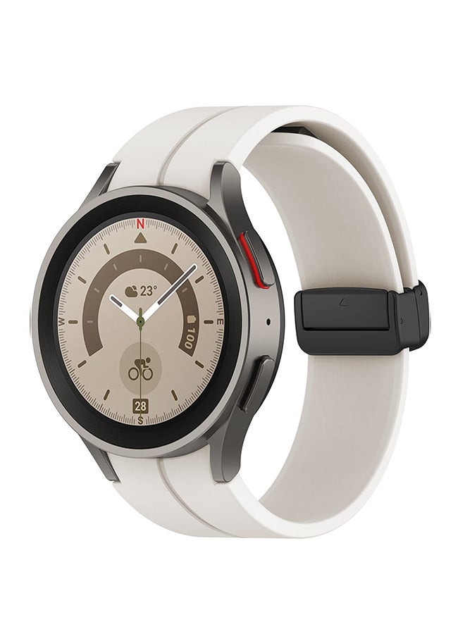 O Ozone For Samsung Galaxy Watch 7 6 5 4 FE 40mm 44mm 45mm/Galaxy Watch 6 4 Classic 43mm 47mm 42mm 46mm ,20mm Silicone  Strap with Magnetic Buckle - Starlight  - Image 1