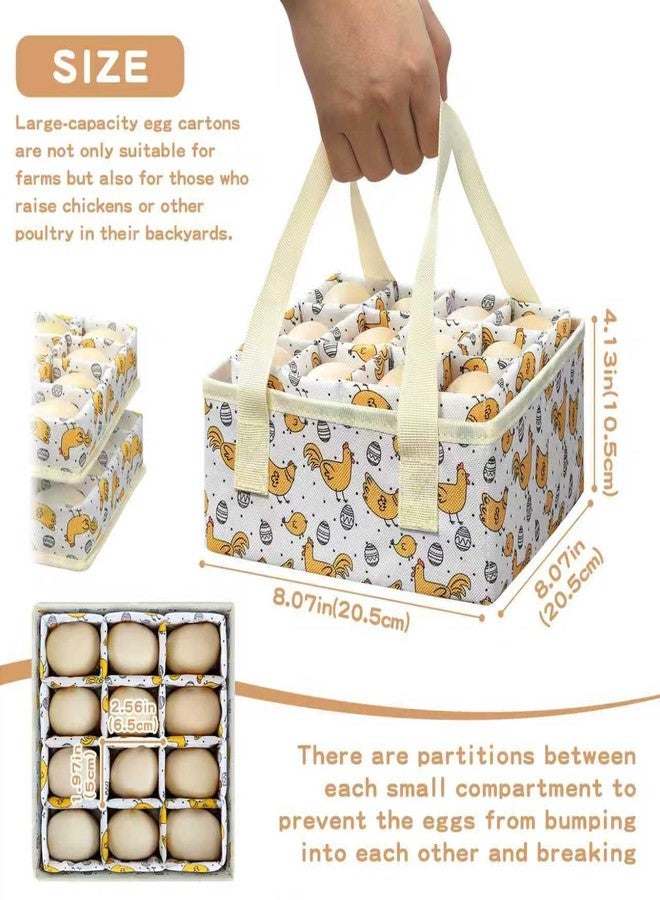 Grekos Eggs Collecting Basket, Durable Canvas Egg Basket for Gathering with 24, Double-Layer Storage Basket, Lined with PP Cotton, Collector & Container for Duck, Chicken, Goose Egg (yellow) - Image 3