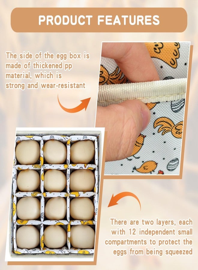 Grekos Eggs Collecting Basket, Durable Canvas Egg Basket for Gathering with 24, Double-Layer Storage Basket, Lined with PP Cotton, Collector & Container for Duck, Chicken, Goose Egg (yellow) - Image 4