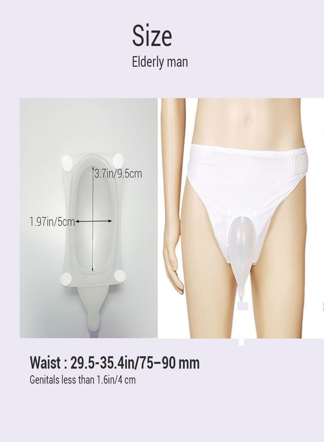 YUMOOOO External Catheter for Men, Wearable Condom Catheters with 2 Urine Collector Bags 1000ml&2000ml, 40 inches Tube, Silicone, Large Size for Men Elderly Overnight Home Use (White) - Image 2