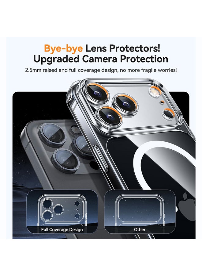 O Ozone Magnetic Case For iPhone 17 Pro Max [Compatible with MagSafe ] Shockproof Military-Grade Protection, Classic Hybrid Phone Case- Clear - Image 3